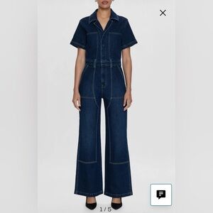NWT Pistola Jacob Wide Leg Utility Denim Jumpsuit Alpine Size Medium